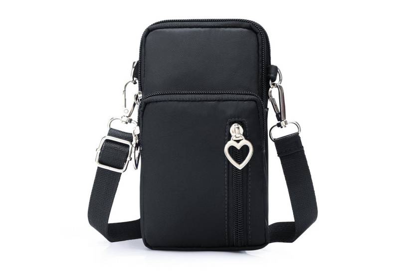 Mutig Umhängetasche Crossbody Tasche für Damen, Verstellbar Schultergurt (Nylon Handy Mini-Tasche, multifunktionale Handytasche, Schultertasche, Mini Crossbody, Kleine Umhängetasche), Schultertasche zum Umhängen mit breitem Schultergurt und 3 Fächern von Mutig