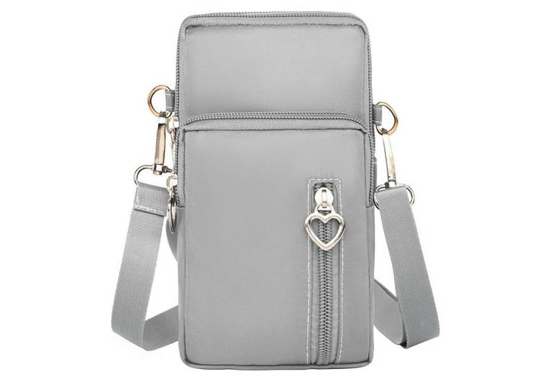 Mutig Umhängetasche Handytasche zum Umhängen Damen, Nylon Kleine Umhängetasche (Mini Crossbody Schultertasche Handytasche,mit Kopfhörer Eingang, Handy Schultertasche ür Handy unter 7 Zoll, Verstellbar Schultergurt), Schultertasche zum Umhängen mit breitem Schultergurt und 3 Fächern von Mutig