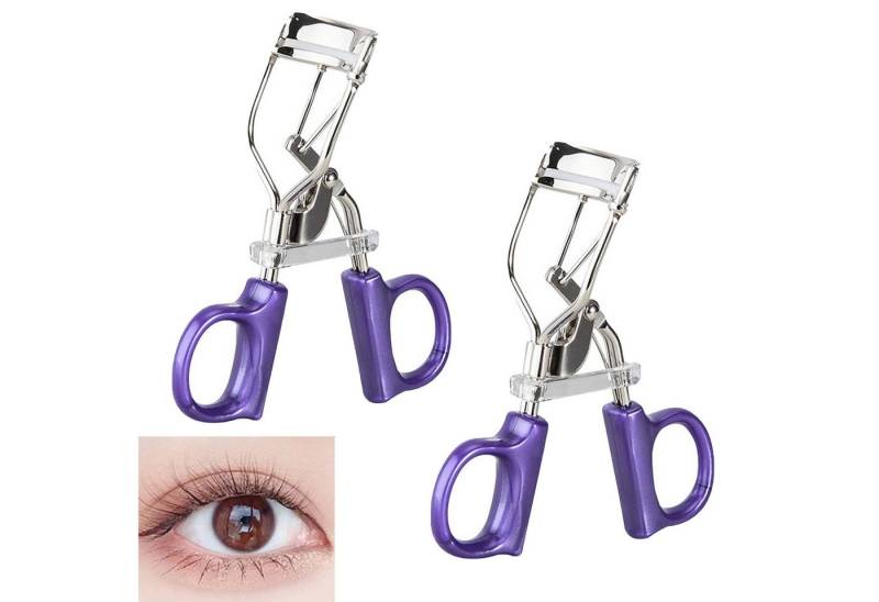 Mutig Wimpernzange 2er-Set Wimpernzange mit Silikonpolstern, Kompakt und tragbar, Wimpernformer zum Sanften und Präzisen Greifen von Wimpern-Violett, Wimpernzange für Dauerhaften Schwung,Für alle Augenformen Geeignet, Universelle Wimpernzange mit schlichtem, modernem & praktischem Design von Mutig