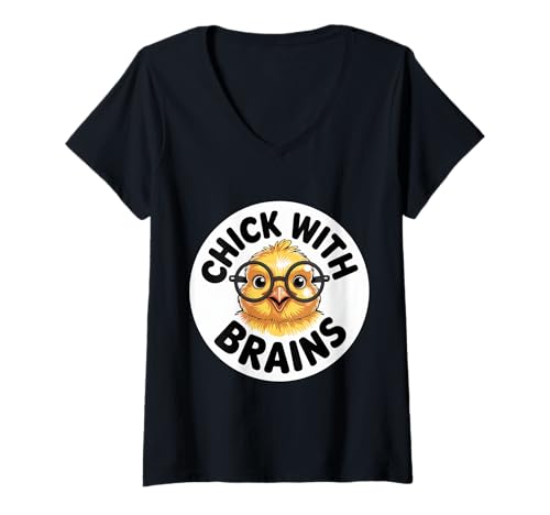 Damen Chick with Brains Smart heiße Feministin |- T-Shirt mit V-Ausschnitt Damen Chick with Brains Smart heiße Feministin |- T-Shirt mit V-Ausschnitt von Mutiges intelligentes Vertrauen