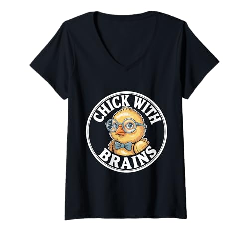 Damen Chick with Brains Smart heiße Feministin |- T-Shirt mit V-Ausschnitt Damen Chick with Brains Smart heiße Feministin |- T-Shirt mit V-Ausschnitt von Mutiges intelligentes Vertrauen