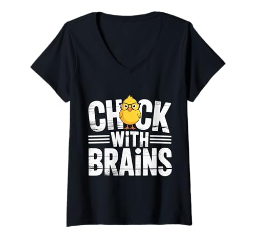 Damen Chick with Brains Smart heiße Feministin - T-Shirt mit V-Ausschnitt Damen Chick with Brains Smart heiße Feministin - T-Shirt mit V-Ausschnitt von Mutiges intelligentes Vertrauen