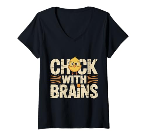 Damen Chick with Brains Smart heiße Feministin - T-Shirt mit V-Ausschnitt Damen Chick with Brains Smart heiße Feministin - T-Shirt mit V-Ausschnitt von Mutiges intelligentes Vertrauen