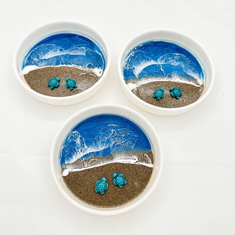 Resin Art Ring Schale Handgemachte Schmuckschale Schildkröte von Mutluartstudio
