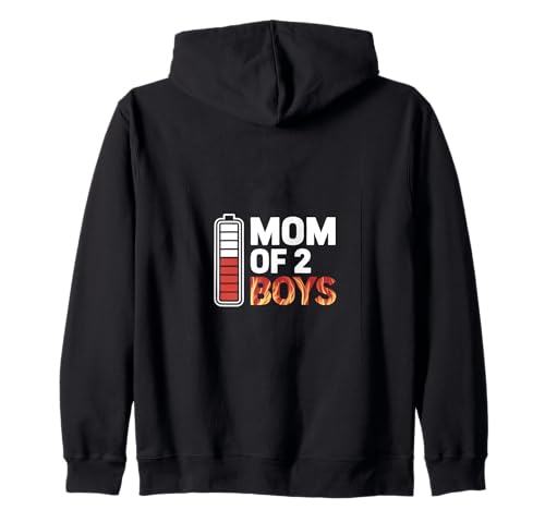 Mom of two Boys Kapuzenjacke Mom of two Boys Kapuzenjacke von Mutter Akku Muttertag Mutterliebe Beste Mutter