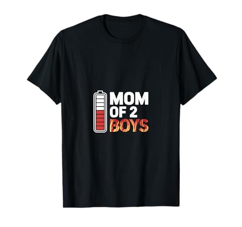 Mom of two Boys T-Shirt Mom of two Boys T-Shirt von Mutter Akku Muttertag Mutterliebe Beste Mutter
