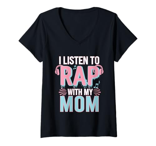 Damen I Listen To Rap With My Mom Musik Bindungssohn -- T-Shirt mit V-Ausschnitt Damen I Listen To Rap With My Mom Musik Bindungssohn -- T-Shirt mit V-Ausschnitt von Mutter Sohn Musik Bindung