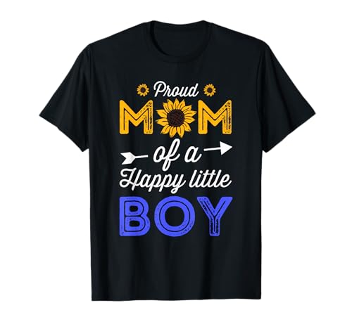 Proud Mom of a Happy Little Boy Mutter Kleiner Sohn Mamma T-Shirt von Mutter Sohn Outfits