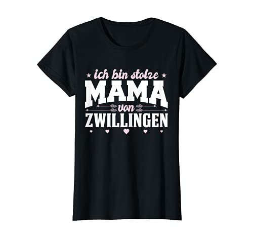 Damen Stolze Mama Zwillinge Geschenk Muttertag Zwillingsmama T-Shirt von Mutter Spruch Geschenk Beste Mama Geschenkidee