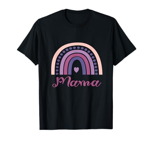 Mutter Tochter outfit Regenbogen Mama Aufdruck Familie T-Shirt von Mutter- Tochter outfit Regenbogen Mama