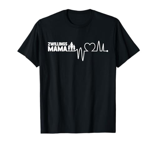Mama Und Zwillinge Herzschlag T-Shirt von Mutter Zwillingsmama Muttertag Zwillinge