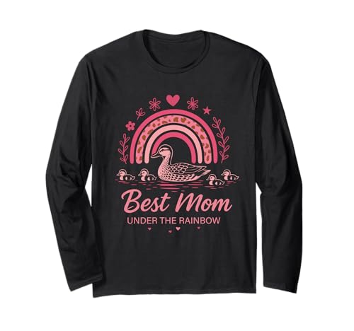 Beste Mama unter dem Regenbogen Entenfamilie Muttertag Herz Langarmshirt von Muttertag Frauentag by Christine Krahl