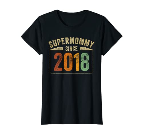 Damen Supermommy Since 2018 Mutter Oma Mama Geschenke Muttertag T-Shirt von Muttertag Geschenke Für Mama Stief Mutter Oma