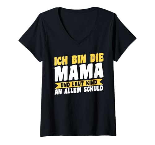 Damen Mutter Team Mama T-Shirt mit V-Ausschnitt Damen Mutter Team Mama T-Shirt mit V-Ausschnitt von Muttertag Mama Familie Motive