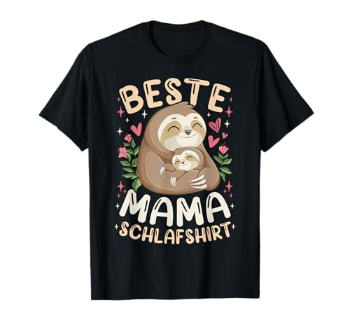 Beste Mama Schlafshirt Faultier Mutter mit Kind, Muttertag T-Shirt von Muttertag Mama Oma Geschenk Ideen by Conreo