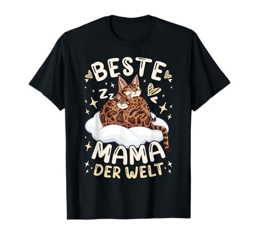 Beste Mama der Welt, Bengal Katze mit Kätzchen, Mutter T-Shirt von Muttertag Mama Oma Geschenk Ideen by Conreo