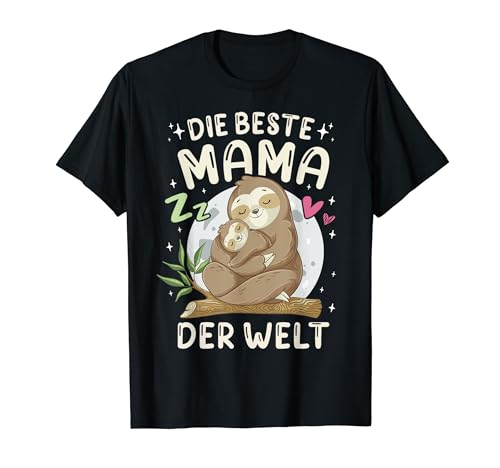 Die Beste Mama der Welt, Faultier Mutter mit Kind, Muttertag T-Shirt von Muttertag Mama Oma Geschenk Ideen by Conreo