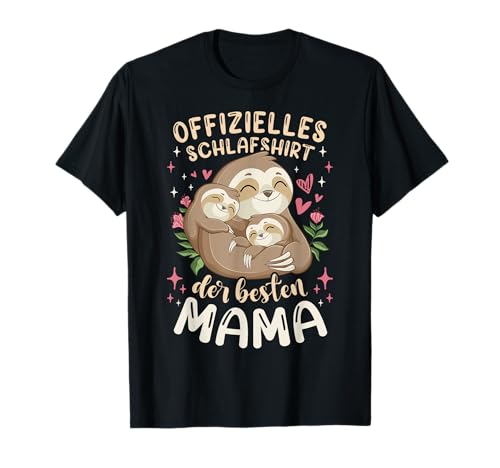 Mutter 2 Kinder Offizielles Schlafshirt Beste Mama Faultier T-Shirt von Muttertag Mama Oma Geschenk Ideen by Conreo