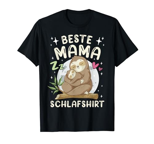 Muttertag, Beste Mama Schlafshirt, Mutter Faultier mit Kind T-Shirt von Muttertag Mama Oma Geschenk Ideen by Conreo