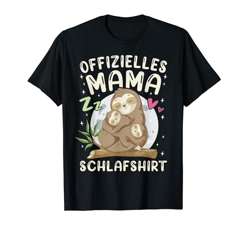 Offizielles Mama Schlafshirt Mutter und Kinder Faultiere T-Shirt von Muttertag Mama Oma Geschenk Ideen by Conreo