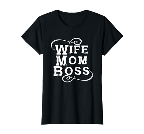 WIFE MOM BOSS Frau Ehefrau Geschenk Mama Mutter Damen Frauen T-Shirt WIFE MOM BOSS Frau Ehefrau Geschenk Mama Mutter Damen Frauen T-Shirt von Muttertag Sprüche Vintage Retro Geschenkidee Mum