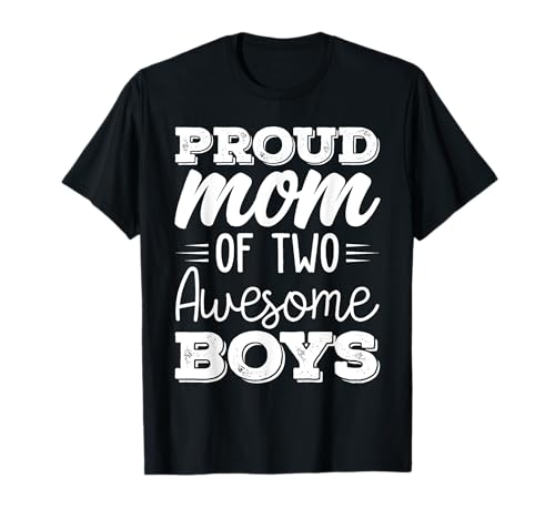 Frauen Mutter Von Zwei 2 Jungen Mutter von 2 Jungs Muttertag T-Shirt Frauen Mutter Von Zwei 2 Jungen Mutter von 2 Jungs Muttertag T-Shirt von Muttertags Geschenk Von Sohn für Mom Mutter Mama