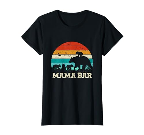 Mutter Sohn Tochter Vier Kinder Muttertag Beste Mama Bär T-Shirt von Muttertagsgeschenk Geburtstag Beste Mama Geschenk