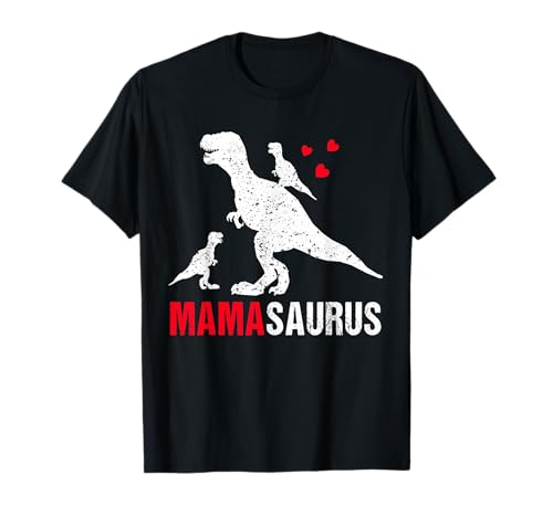 Muttertag Baby Mamasaurus Mama 2 Kinder Partnerlook Mutter T-Shirt von Muttertagsgeschenk Ideen Mamasaurus Lustige Mutter