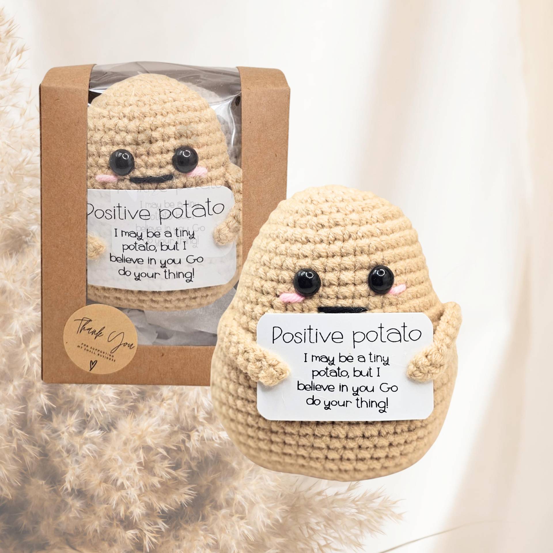 Happy Popo Potato - Pocket Hug Glücksbringer Kartoffel | Motivationsgeschenk & Geschenk Für Frauen Männer Mutmacher von Mutzauber