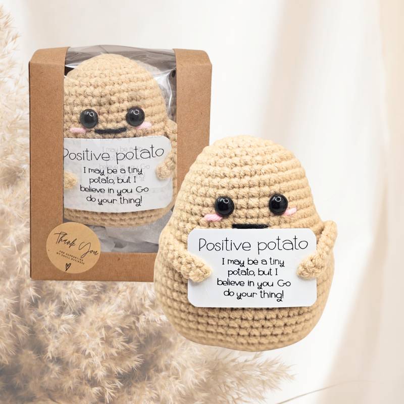 Happy Popo Potato - Pocket Hug Glücksbringer Kartoffel | Motivationsgeschenk & Geschenk Für Frauen Männer Mutmacher von Mutzauber