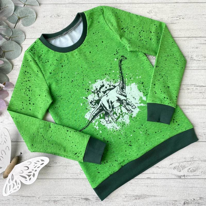 Dino Jungen Pullover 122, Dinosaurier Sweatshirt Mit Langhals Motiv, Grüner Jungen, Kleidung Für Kinder von Mutzelchen