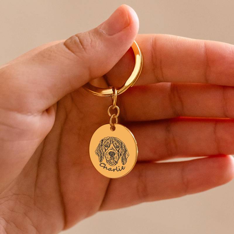 Engraved Pet Photo Keyrings, Custom Portrait Keychain, Personalized Picture Memorial Gifts, Sympathy Gift, Loss Gift von MuwatiUK