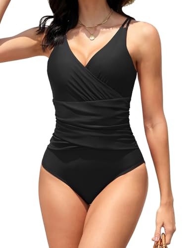 Muwodkdn Damen Badeanzug Einteiler V Ausschnitt Elegant Bauchweg Push up Bademode High Waist Schwimmanzug One Piece Swimsuits Schwarz XXL Muwodkdn Damen Badeanzug Einteiler V Ausschnitt Elegant Bauchweg Push up Bademode High Waist Schwimmanzug One Piece Swimsuits Schwarz XXL von Muwodkdn