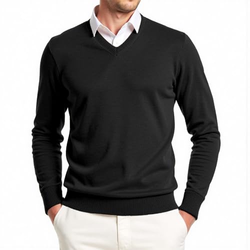 Muwodkdn Herren Strickpullover V Ausschnitt Strick Pulli Mock Hemdkragen Strickwaren Strickpullover Feinstrick Sweater Männer Winterpullover Schwarz 3XL Muwodkdn Herren Strickpullover V Ausschnitt Strick Pulli Mock Hemdkragen Strickwaren Strickpullover Feinstrick Sweater Männer Winterpullover Schwarz 3XL von Muwodkdn