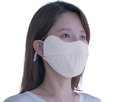 UPF 50+ Herren Damen UV-Schutzmaske - Sonnenschutz Augenbereich Weiß von Muzboo