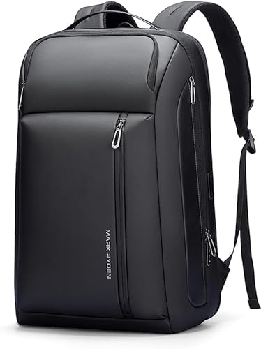 MARK RYDEN Erweiterbarer 25L-35L Große Kapazität Laptop Rucksack, Business Rucksack Herren für 15.6 zoll Laptop, 45x30x18 Reiserucksack mit USB-C für Städtetrips und Kurzurlaube - Schwarz von Muzee