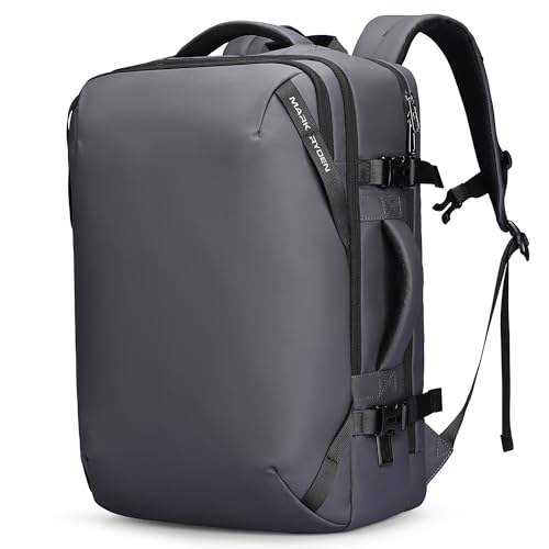 Mark Ryden Rucksack Handgepäck Flugzeug 45x30x20, 27L Große Kapazität Laptop Rucksack für 17.3 Zoll Laptop, Reiserucksack with USB-C Charging Port, Business Rucksack Herren Wasserdicht-Grau von Muzee