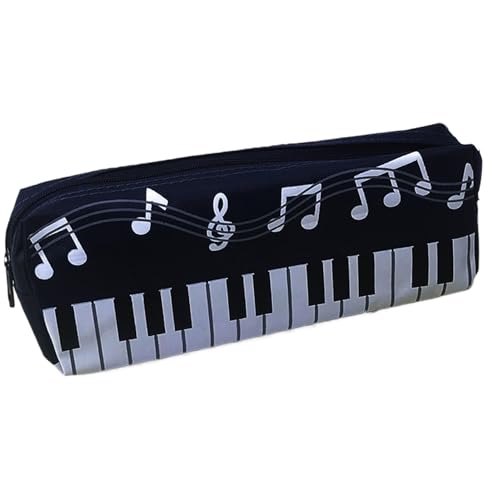 Music Notes Bencil Case Music Notizen Klavier Keyboard Bleistift Hülle Musical Sheet Big Capacity Bleistift Beutel Office College Make -up -Tasche Musikstifte Pence Beutel Süßes Bleistiftbeutel von Muzrunq