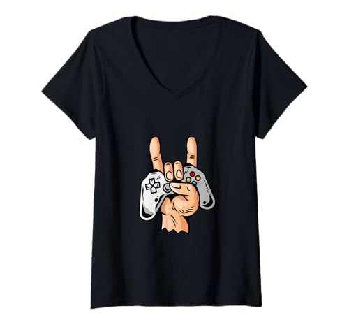 Damen Geschenkidee für Gamer, lustige Gamer Geschenkidee, Konsole T-Shirt mit V-Ausschnitt Damen Geschenkidee für Gamer, lustige Gamer Geschenkidee, Konsole T-Shirt mit V-Ausschnitt von MvGames Design Controller Fist Gamer Geschenkidee