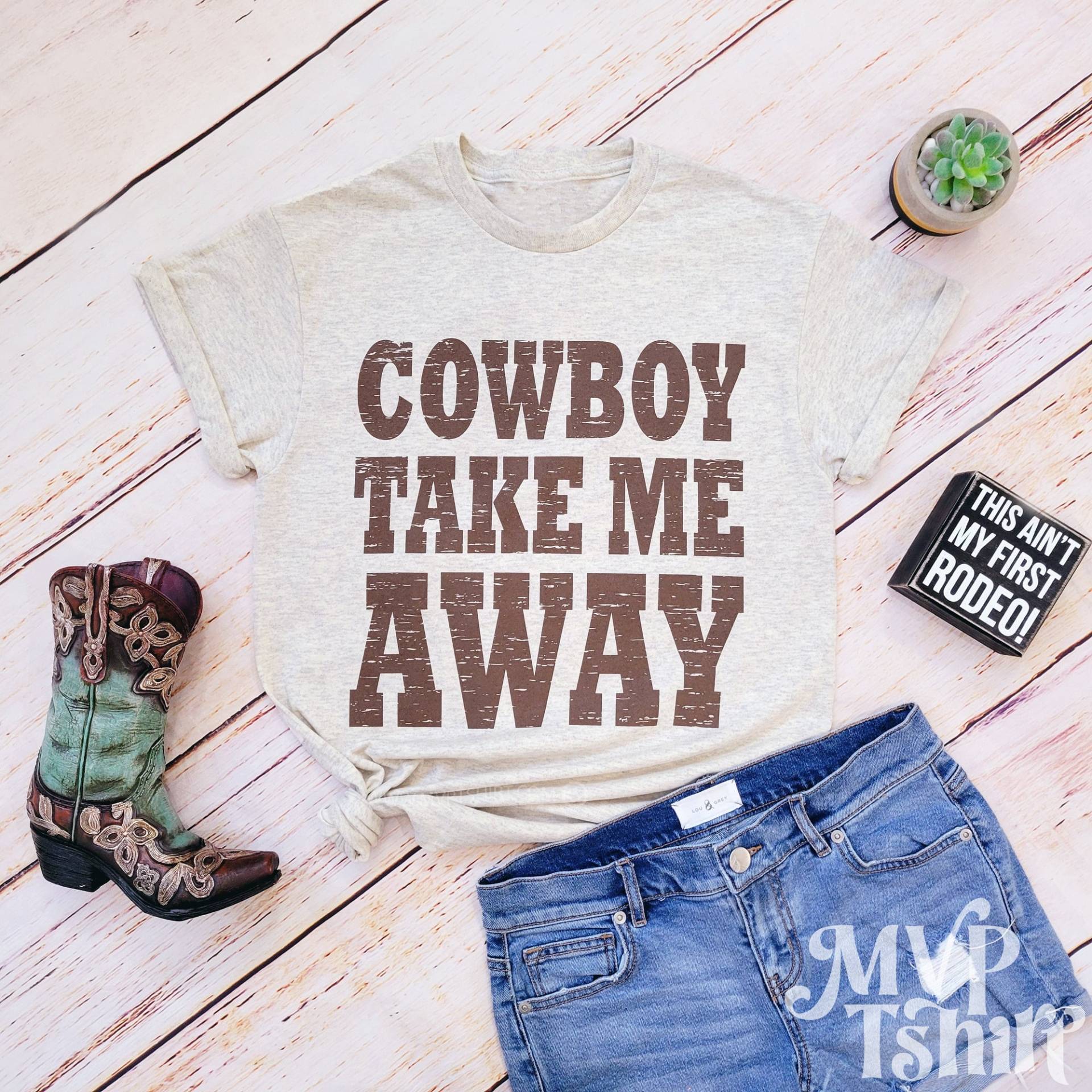 Cowboy Take Me Away Shirt, Shirt Damen, Vintage Cowgirl Texas Frauen, Western Country Music von Mvptshirt
