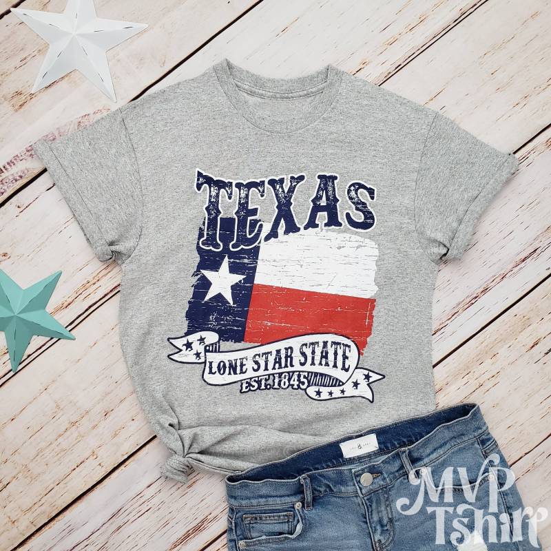 Texas State Flaggen-Grafik-T-Shirt 4. Juli Südhemd von Mvptshirt