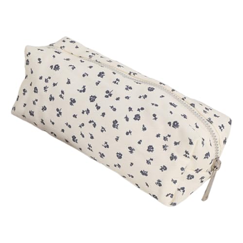 Florale Kosmetiktasche Leinwand 18x6x7cm Gesteppte Kosmetiktasche Mit Blumenmuster, Blumens Make Up Tasche Makeup Bag Make-up-Tasche, Kosmetiktaschen Reisetasche, Kosmetik-Organizer, Make-up-Organizer von Mwqpgyh