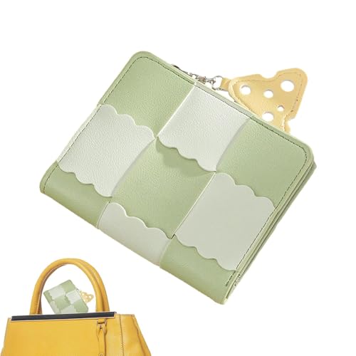 Mwqpgyh Kleingeldbörse mit Reißverschluss, Reise-Kreditkartenfach, Münzfach für Kreditkarten, gefaltete Rechnungen, Schlüssel, Headset, Lippenstift, grün, Refer to description, Unisex von Mwqpgyh