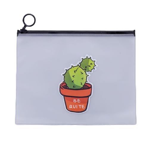 Mwrode Reißverschlusstaschen Mit Kaktusmuster, Federmäppchen, Niedliche Aktentasche, PVC-Reißverschlusstasche, Transparentes Federmäppchen, Mehrzwecktasche Für Das Büro(One Cacti.) von Mwrode