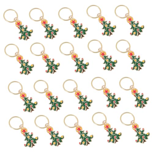 20 Stück exquisite lange Weihnachtsringe Flecht-Dekorations-Zubehör-Set für Kinder Weihnachten Party Musik Festival Weihnachten Kopfschmuck für Erwachsene von Mxming