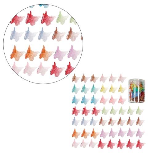 50 Stück Schmetterlings-Haarspangen für Mädchen, kleine Haarspangen, buntes Haar-Accessoire, Haarnadeln-Set für Säuglinge, Kleinkinder, 90er-Jahre-Mädchen, Haar-Accessoires von Mxming