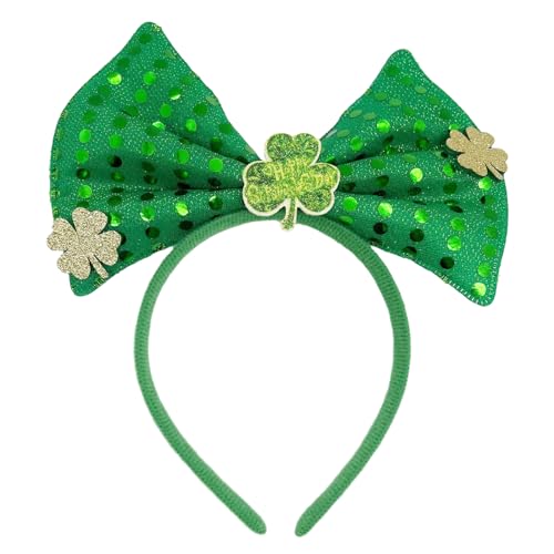 Irische Schleife, Stirnband, grün, Patrick's Day, Stirnband, Damen, Weihnachten, Pailletten, Stirnband für Festival, Fotografie, irische Stirnbänder für Frauen, irische Stirnbänder für Mädchen, von Mxming