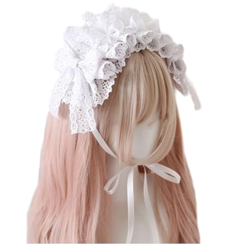 Schöne Gothic Maid Kopfschmuck Schleife Kopfschmuck Cosplay Stirnbänder Perfekt für Partys, Hochzeiten und Fotoshootings, Dienstmädchen Cosplay Stirnbänder von Mxming