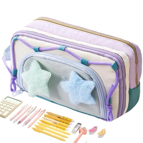 Mxshc Federmäppchen Tasche | Großes Federmäppchen Etui | Schreibwarenorganizer für Radiergummi Marker Lineal Haftnotizen für Schüler Kindergarten Universität Reise Rucksack von Mxshc