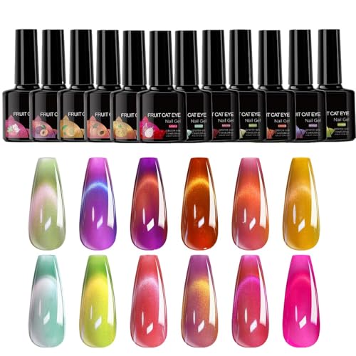 Mxshc Gellack | Katzenauge Serie Nagellack - 12 Teile Maniküre Set Für Damen Kinder Zuhause Salon Reise Hochzeit Party Anwender Anfänger von Mxshc